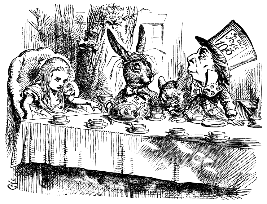John Tenniel's illustration of Alice at the Mad Tea Party