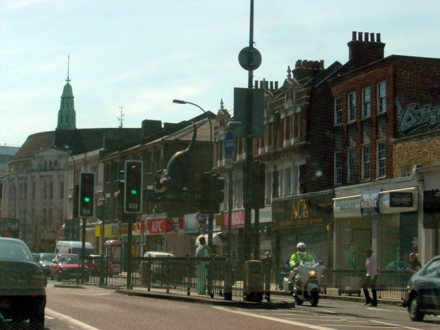 Catford town centre, where Lewisham Council will pursue practical improvements instead of road realignment.