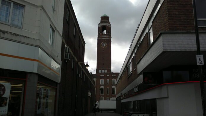 Barking Town Hall viewed from the High Street.