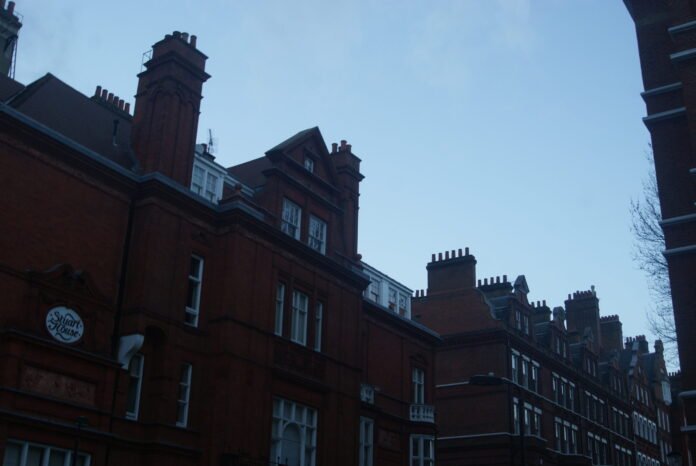 Red-brick Victorian townhouses on Cadogan Square, Chelsea