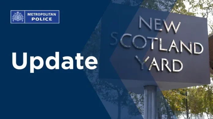 Metropolitan Police update graphic for the Lloyd Baker Street murder investigation in Clerkenwell.
