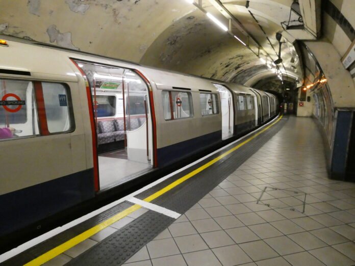 A Bakerloo line train at Lambeth North station, where the victim fled the train.