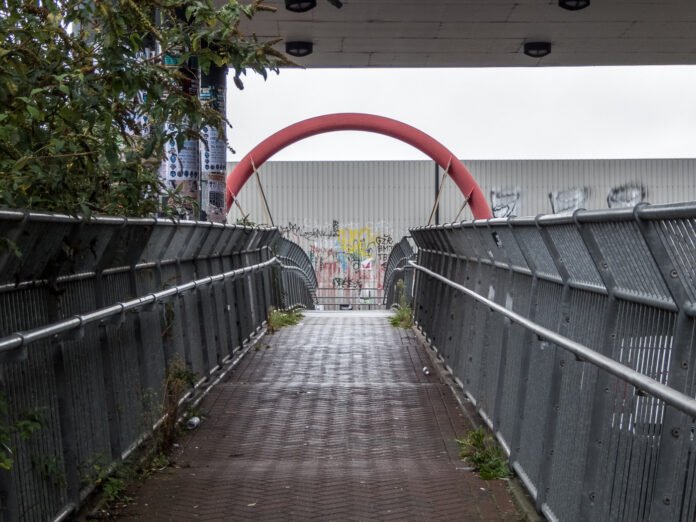 Bridge over the Hertford Union Canal in Stratford, east London