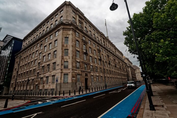 Thames House in Millbank, the London headquarters of MI5
