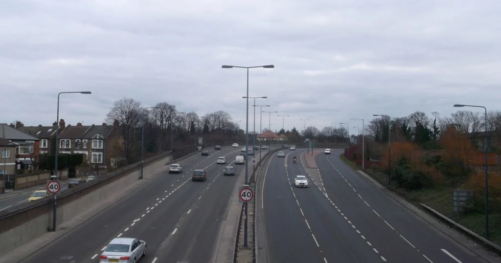 General view of the A12 towards Wanstead in east London