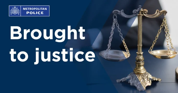 Metropolitan Police 'Brought to justice' graphic