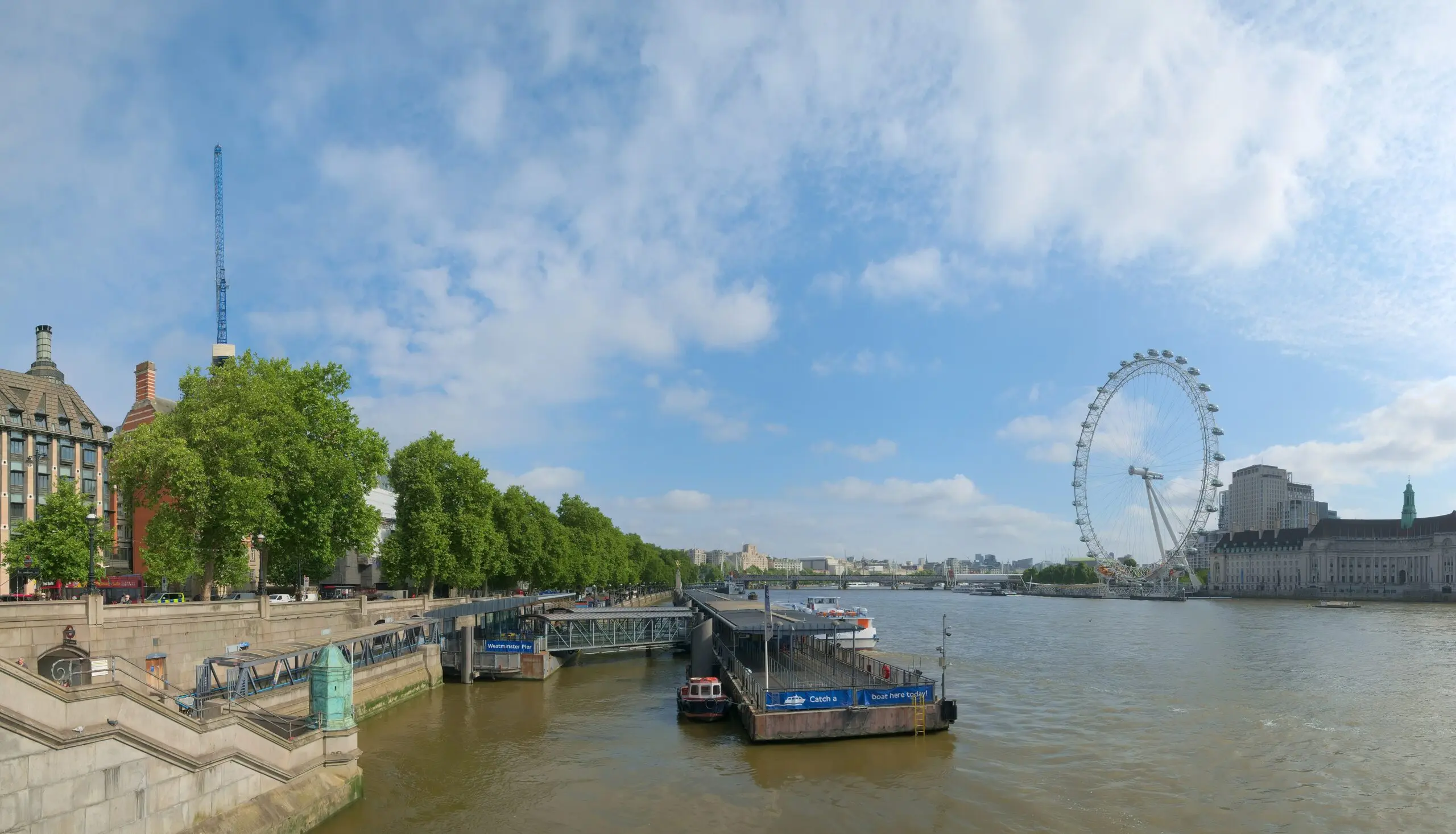 River Thames and the London Eye seen from Westminster Bridge