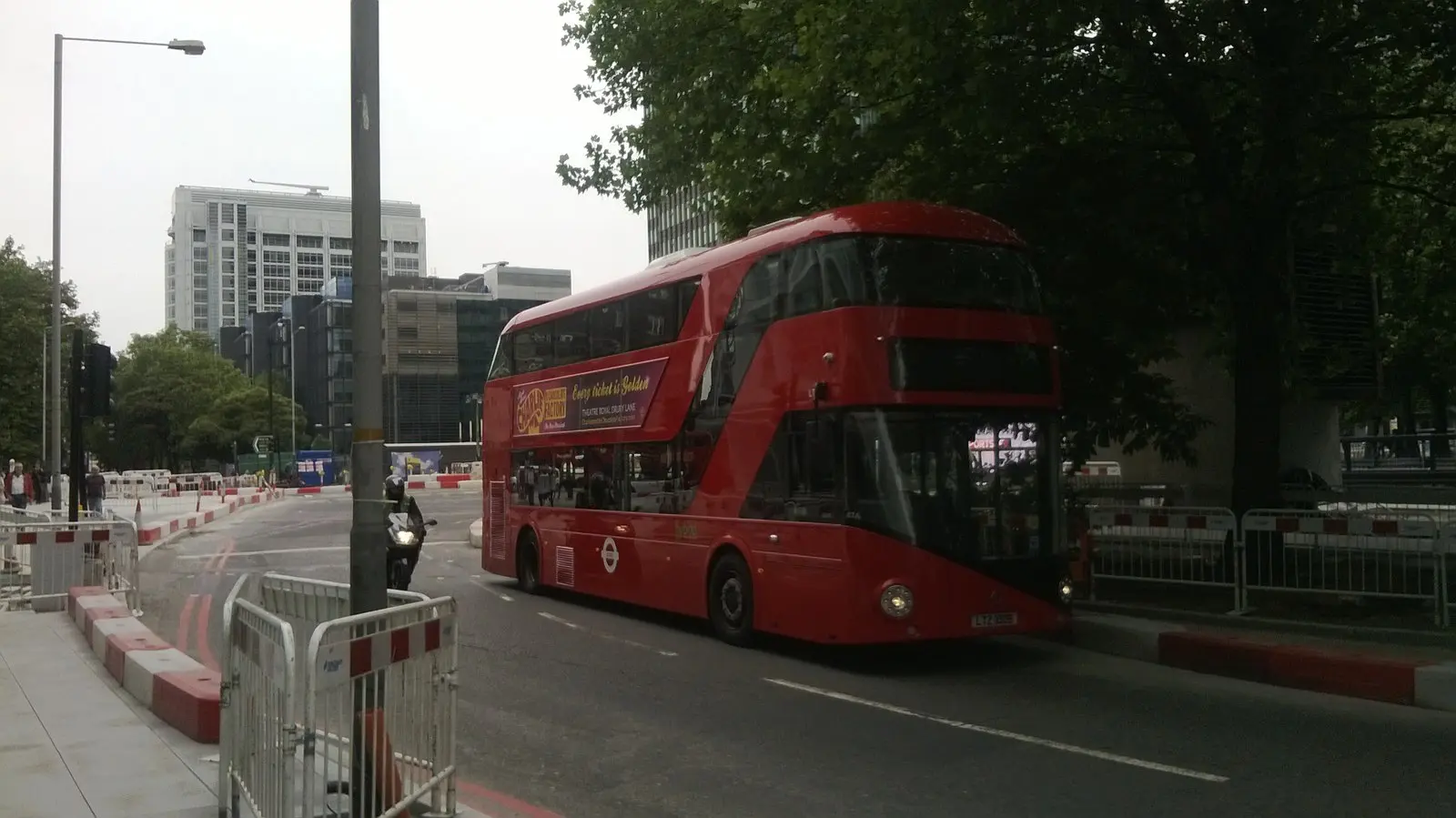 A red London double-decker bus