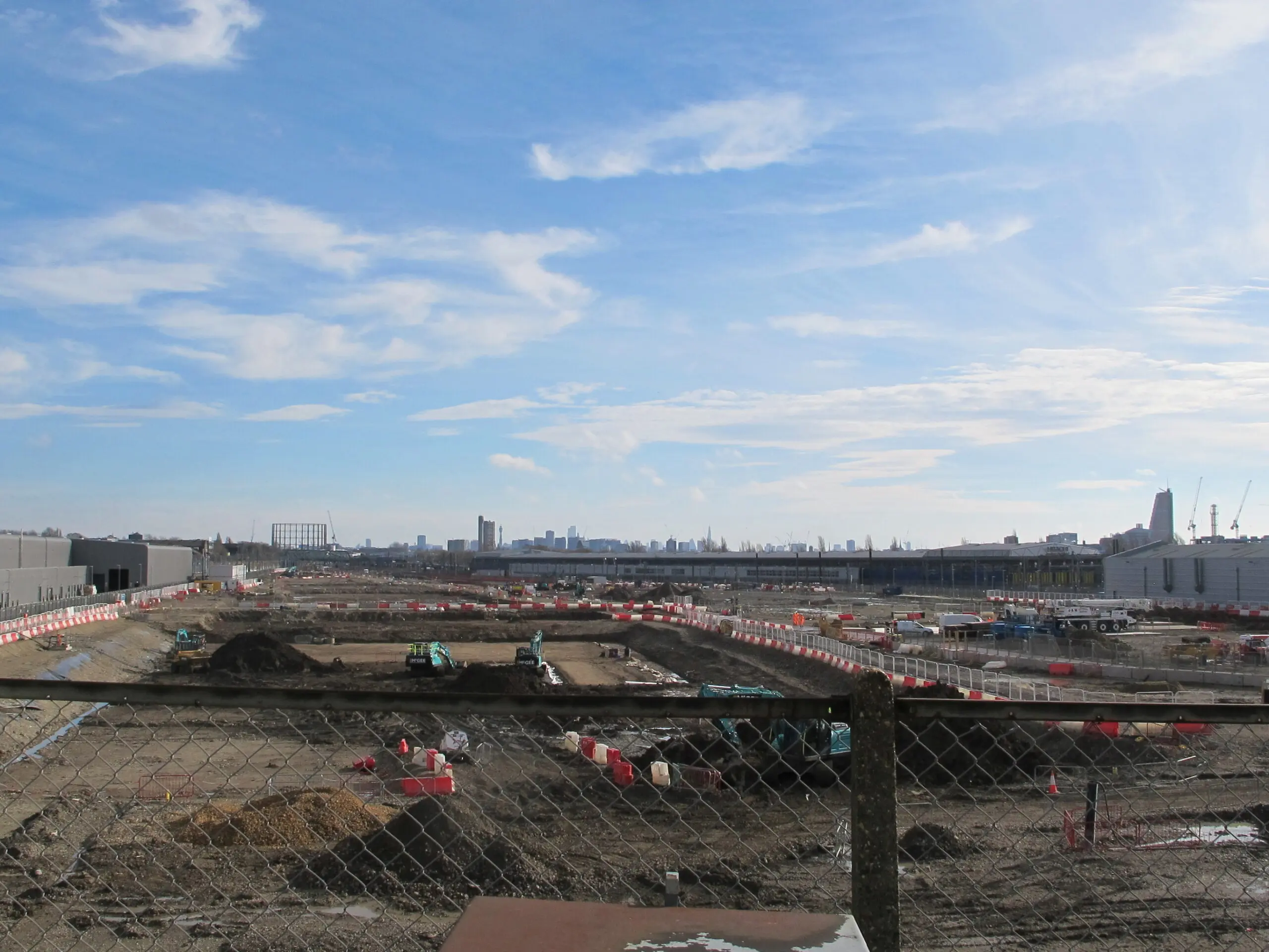 HS2 construction site at Old Oak Common viewed from Old Oak Common Lane